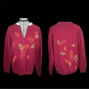 Red Leaf quarter zip Sweater